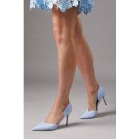 Coast Women's Sinitta Faux Leather Pointed Two Part High Stiletto Heel Court Shoes in Blue | Size: 8