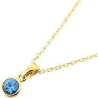 Harfi Women's Mini Round Blue Topaz December Birthstone Pendant Necklace | Size: 18 inches