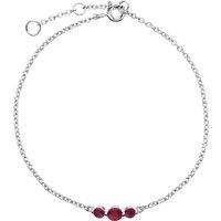 Gemondo Women's Classic Round Ruby Three Stone Gradient Bracelet in 925 Sterling Silver in Red | Size: 7 inches