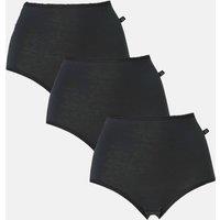 British Boxers Women's Pack of Three "Kohl Black" Cotton Full Briefs in Black | Size: 22