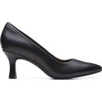 Clarks Women's Kataleyna Gem Black Leather Court Shoes, Heels | Size: 6.5-Standard Fit