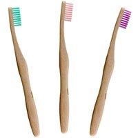 Dr. Botanicals Women's Pastel Bamboo Toothbrush Kit in White