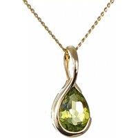 Ojewellery Women's 9ct Yellow Gold Peridot Necklace | Size: 18 inches