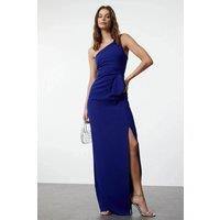 WOVCOR Women's One Shoulder Draped Maxi Dress in Cobalt | Size: 8