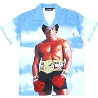Scum Men's BOXER BUTTON SHIRT in Blue | Size: Large