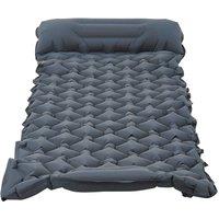 Living and Home Ultralight Camping Sleeping Pad with Pump in Grey