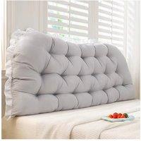 Living and Home Ruffled Tufted Princess-Style Bed Backrest Pillow in Light Grey