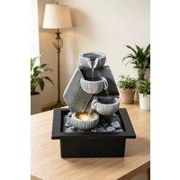 ExtraStar Garden Resin Fountain Water Feature LED Light in Grey