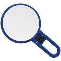 Danielle Creations 3 in 1 Soft Touch Handheld Folding Beauty Dual Sided x10 Mag Mirror in Blue