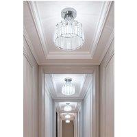 Living and Home E27 exquisite Crystal Ceiling Light in Silver