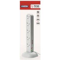 Status Surge Protected Tower Multi Plug Extension 240V 10-Gang 13A White 2M