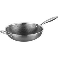 Prochef HexGuard 30cm Tri-Ply Wok with Helper Handle - Silver