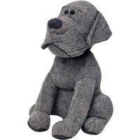 Essentials Herringbone Dog Novelty Door Stop in Grey