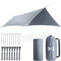Trail Outdoor Leisure Camping Tarp Hammock Rain Sun Shade Shelter Waterproof UV 4x3m in Grey