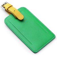 PRIMEHIDE Leather Luggage Tag - Two-Tone Colour in Green