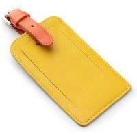 PRIMEHIDE Leather Luggage Tag - Two-Tone Colour in Yellow