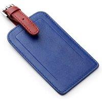 PRIMEHIDE Leather Luggage Tag - Two-Tone Colour in Dark Blue