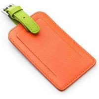 PRIMEHIDE Leather Luggage Tag - Two-Tone Colour in Orange