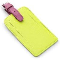 PRIMEHIDE Leather Luggage Tag - Two-Tone Colour in Bright Green