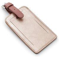 PRIMEHIDE Leather Luggage Tag - Two-Tone Colour in Rose