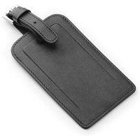 PRIMEHIDE Leather Luggage Tag - Two-Tone Colour in Black