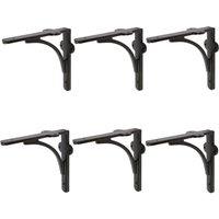 Hammer and Tongs Curved Iron Shelf Bracket - D150mm - Pack of 6 in Black | Size: 1000mm x 1000mm