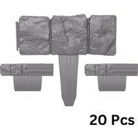 Samuel Alexander 23cm Set of 20 Grey Cobble Stone Effect Garden Edging Border