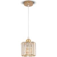 Goeco Modern Crystal Pendant Lights K9 Glass Pendant Light Simple Chandelier in Gold