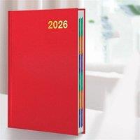 SPETLEK Diary A5 Page a Day to View Full Year Planner Hardback Red | Size: 0.6m2