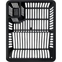 SPETLEK Plastic Large Kitchen Sink Dish Drainer Cutlery Plate Graphite in Black | Size: 0.6m2