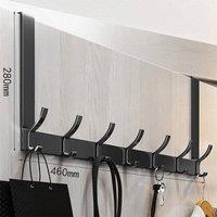 SPETLEK Key Coat Clothes Door Holder 7 Hooks Black | Size: Large