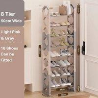 SPETLEK 8 TIERS SHOE RACK 50cm Wide SHELF grey | Size: 0.6m2