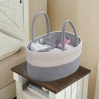 SPETLEK Diaper Caddy Organizer Cotton Rope GREY | Size: Large