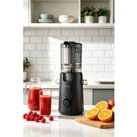 ExtraStar 300W Cold Press Juicer with Lid, Slow Masticating Juicer in Black