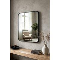 ExtraStar Modern Square Wall Mirror with Aluminum Alloy Frame in Black | Size: Large