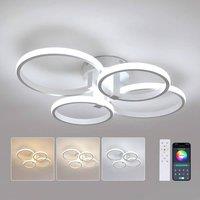 COMELY Dimmable LED Ceiling Light, 76W Modern Acrylic Ceiling Lights, 56cm in White