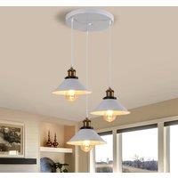 Pheashine White Industrial Pendant Light, E27, Bulb Not Included, 22cm Shade