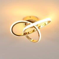 Pheashine Gold LED Ceiling Light, 22W Warm White, Modern Indoor Light Fixture