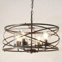 NIVOR 4 Light Farmhouse Chandelier Unique Design Adjustable Pendant Lamp E14 in Bronze