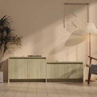 Berkfield Home TV Cabinet Sonoma Oak 146.5x35x50 cm Engineered Wood in Beige