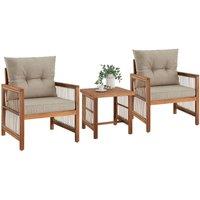 tectake Garden Furniture Set Eivissa in Natural | Size: 2 Seater
