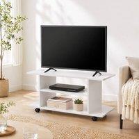 STILVORA TV Unit with Shelves & Castors White