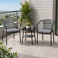 STILVORA Coffee Table Set with steel frame grey