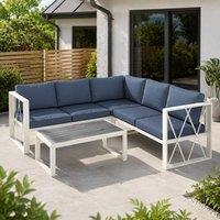STILVORA Sofa 5-Seater with adjustable lounger navy