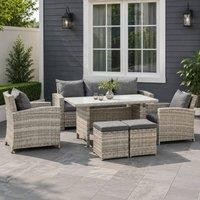 STILVORA Sofa with rattan design in Grey