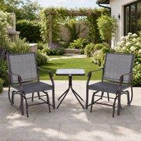 STILVORA Bistro Set with 2 chairs & table, metal frame grey