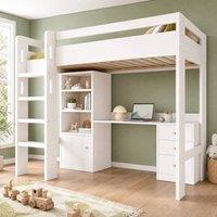 STILVORA Bed Frame 3ft Single with USB White | Size: Junior