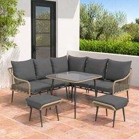 STILVORA Sofa 6-Piece with steel frame light brown in Grey