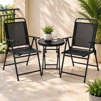 STILVORA Garden Seating Set with foldable design black