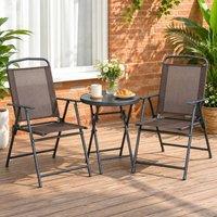 STILVORA Coffee Table Set with foldable steel frame Brown